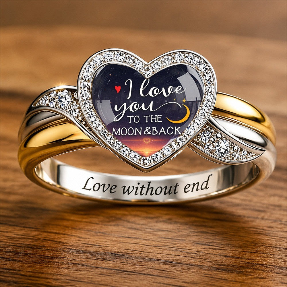 To The Moon & Back Heart Ring