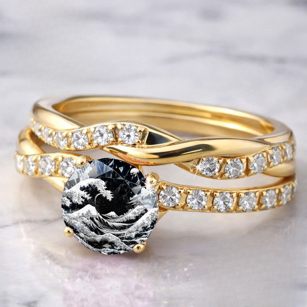 Ocean Wave Statement Ring