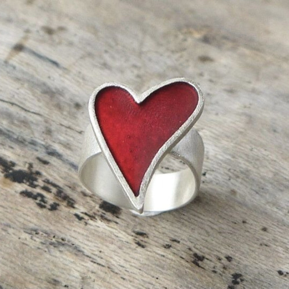 Red Heart Statement Ring