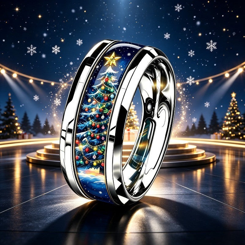 Christmas Tree Resin Ring