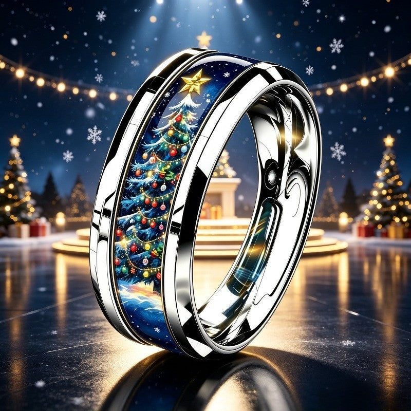 Christmas Tree Resin Ring