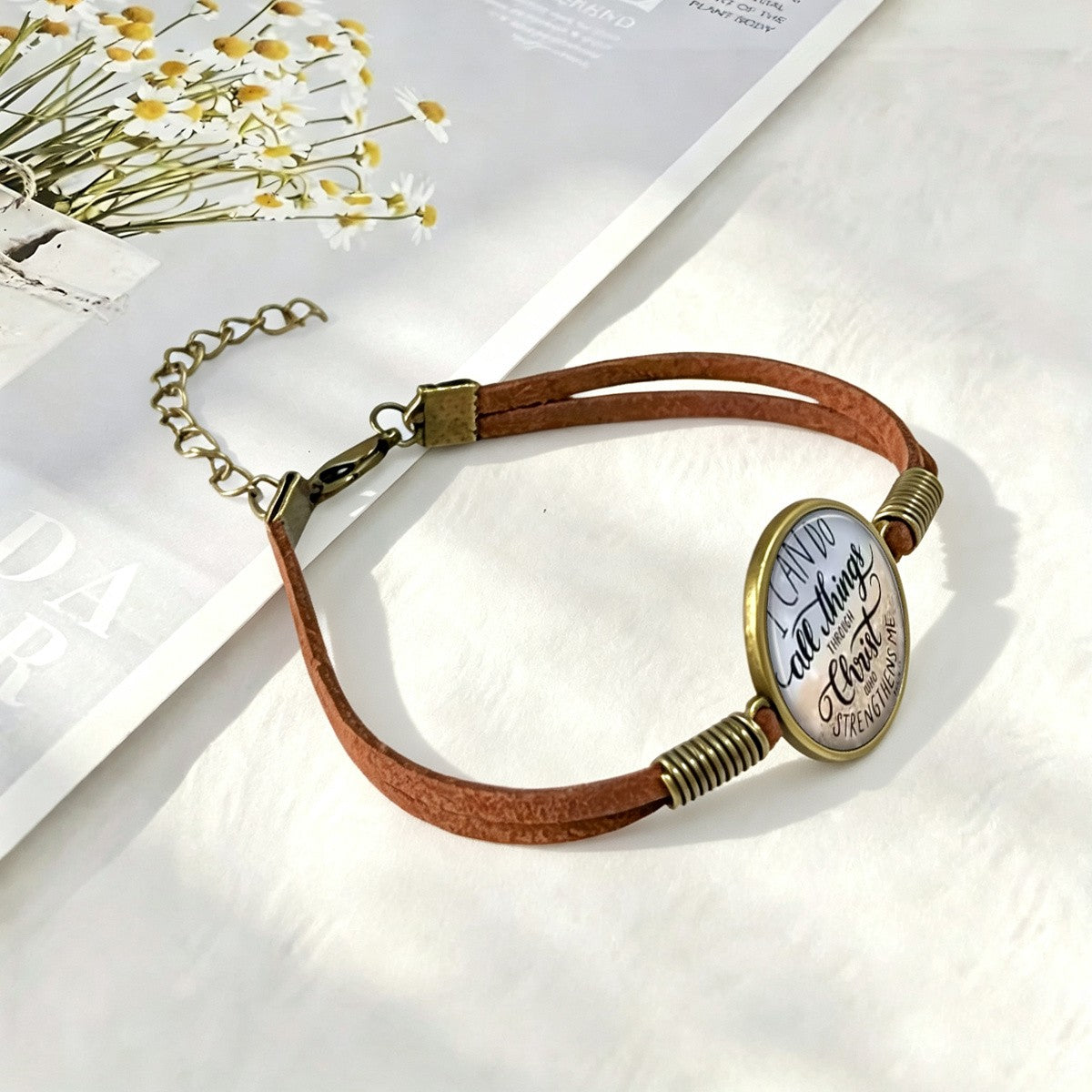 Scripture Round Charm Bracelet
