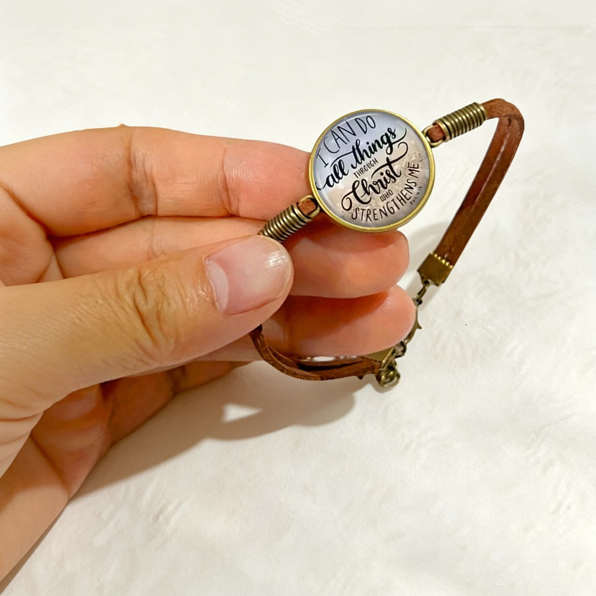 Scripture Round Charm Bracelet