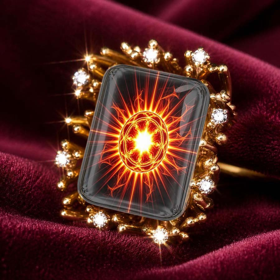Radiant Sunburst Square Ring