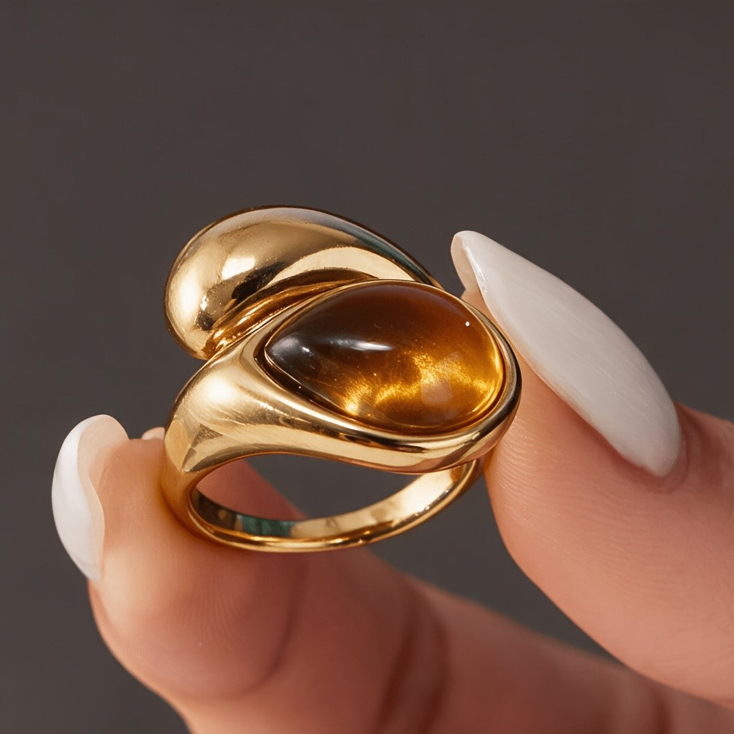 Tiger Eye Bypass Ring