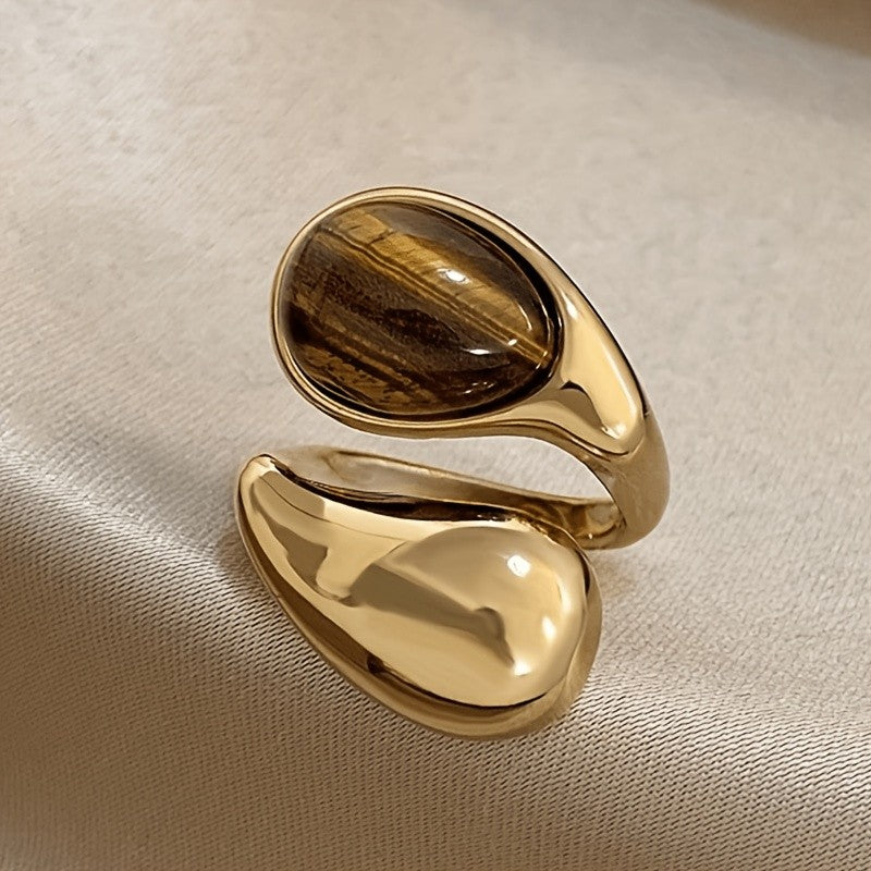 Tiger Eye Bypass Ring