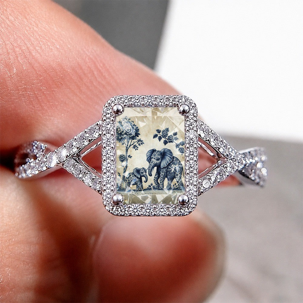 Blue Elephant Square Ring