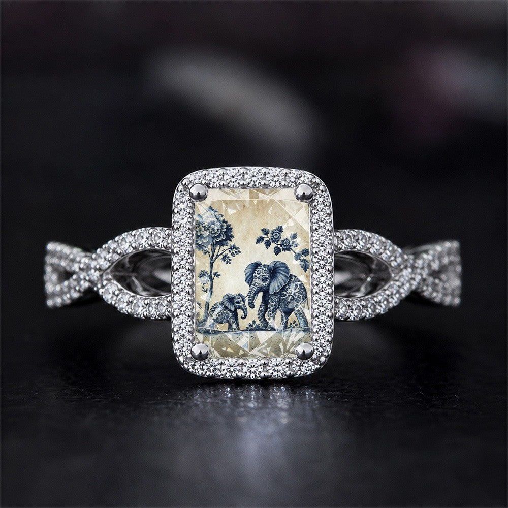 Blue Elephant Square Ring