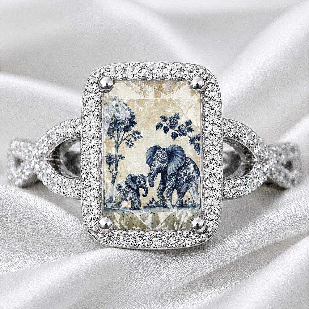 Blue Elephant Square Ring