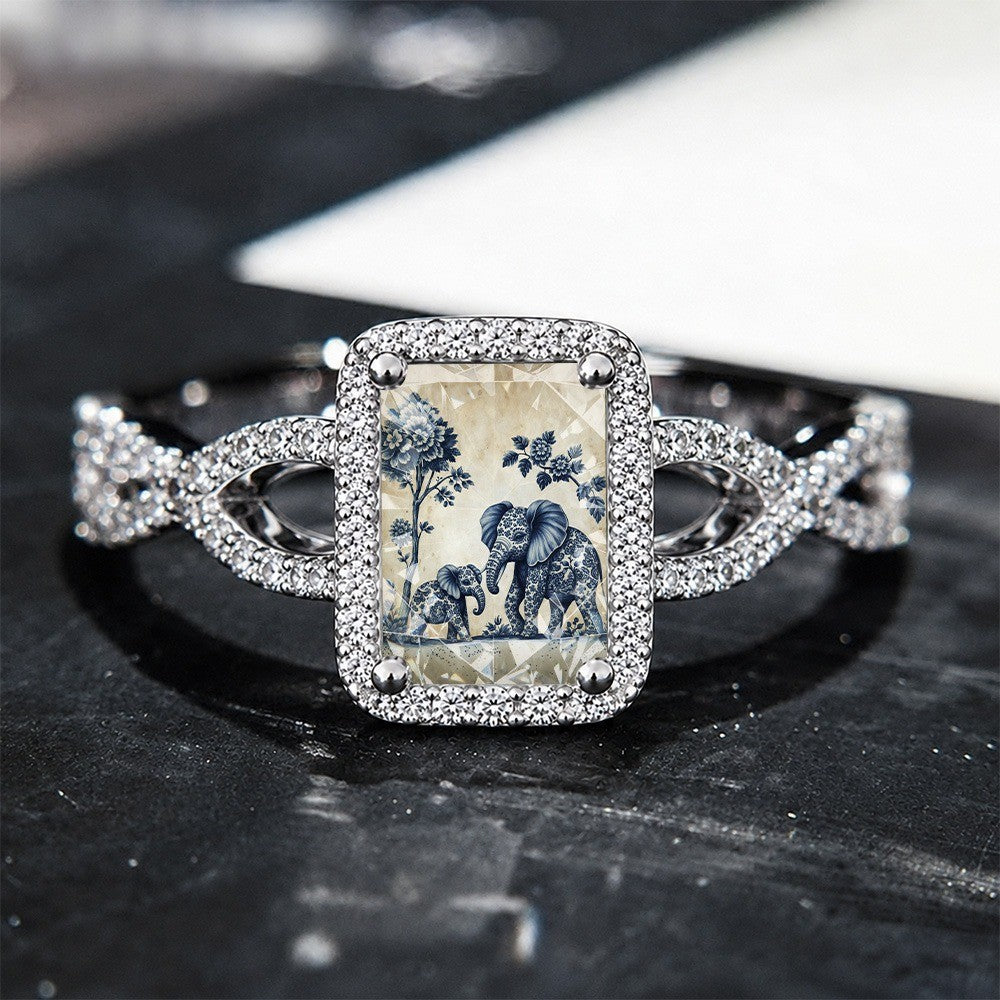 Blue Elephant Square Ring