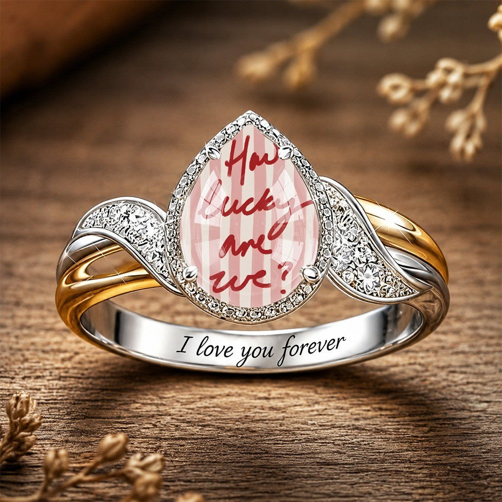 How Lucky Are We Teardrop Ring