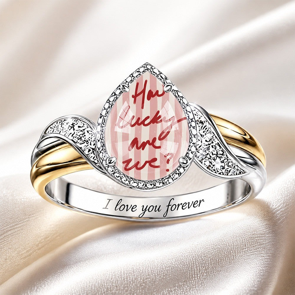 How Lucky Are We Teardrop Ring