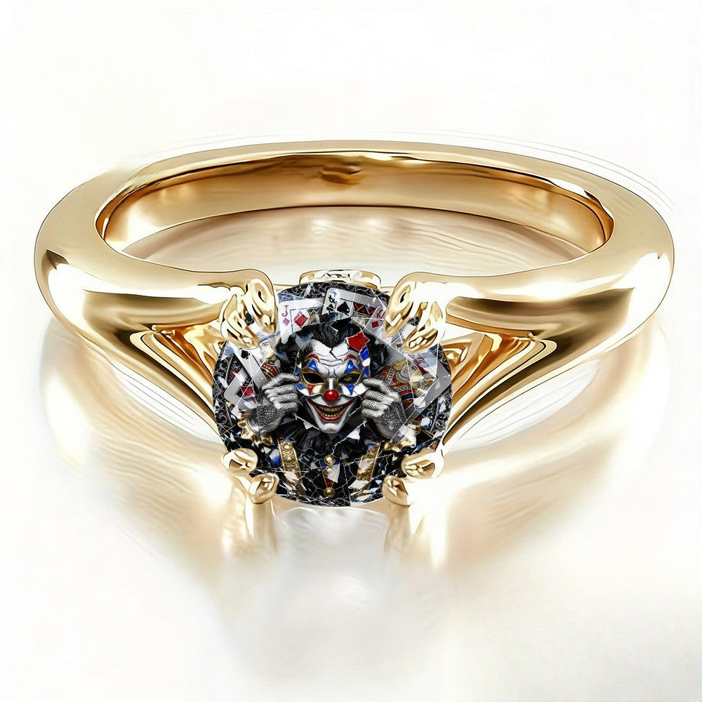 Clown Playing Card Statement Ring