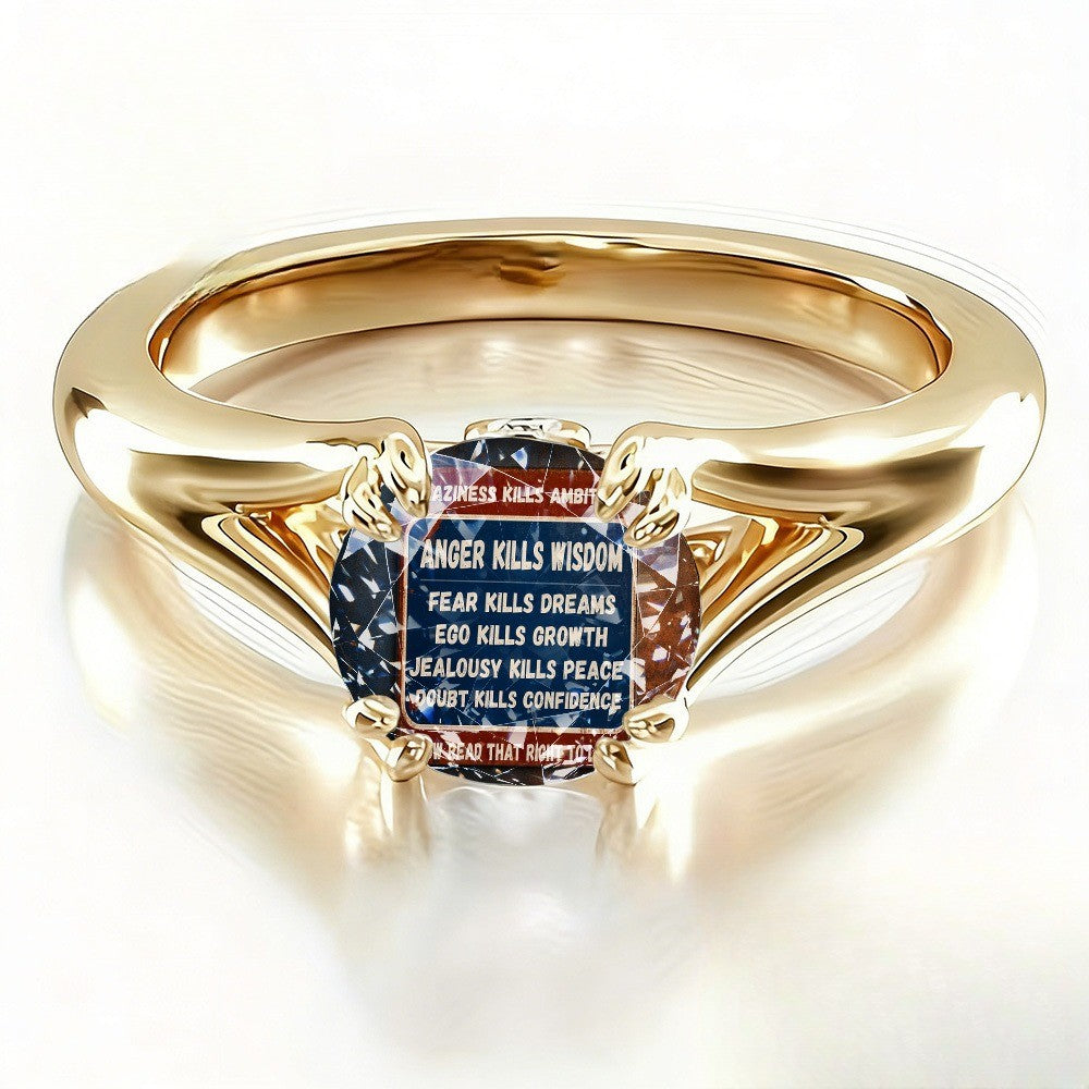 Inspirational Text Twisted Arm Ring