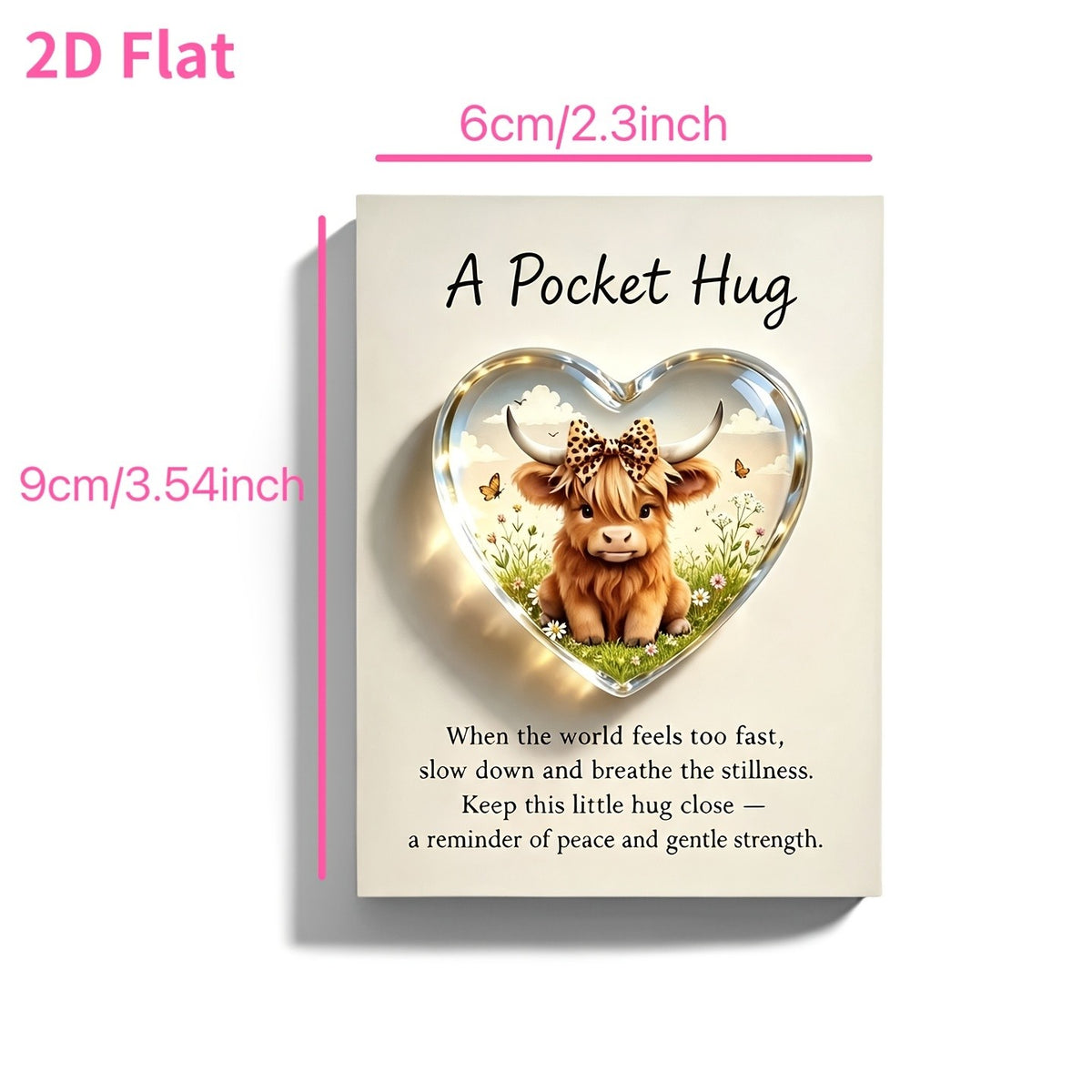 Highland Cow Heart Pocket Hug Card