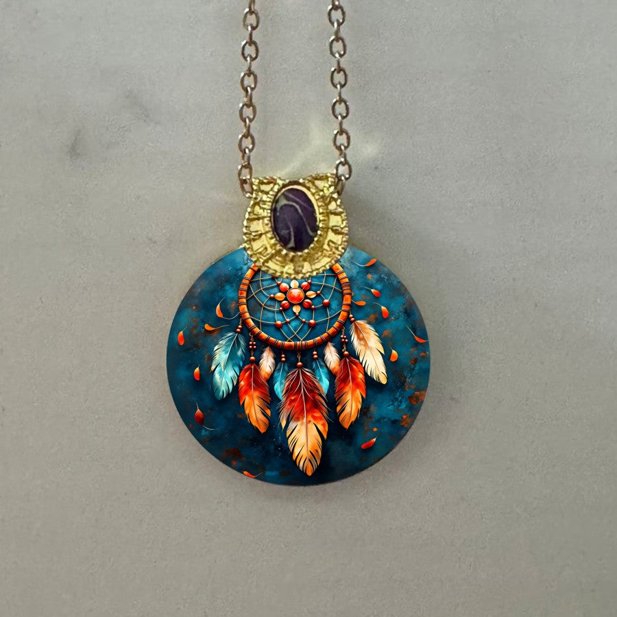 Celestial Dreamcatcher Pendant Necklace
