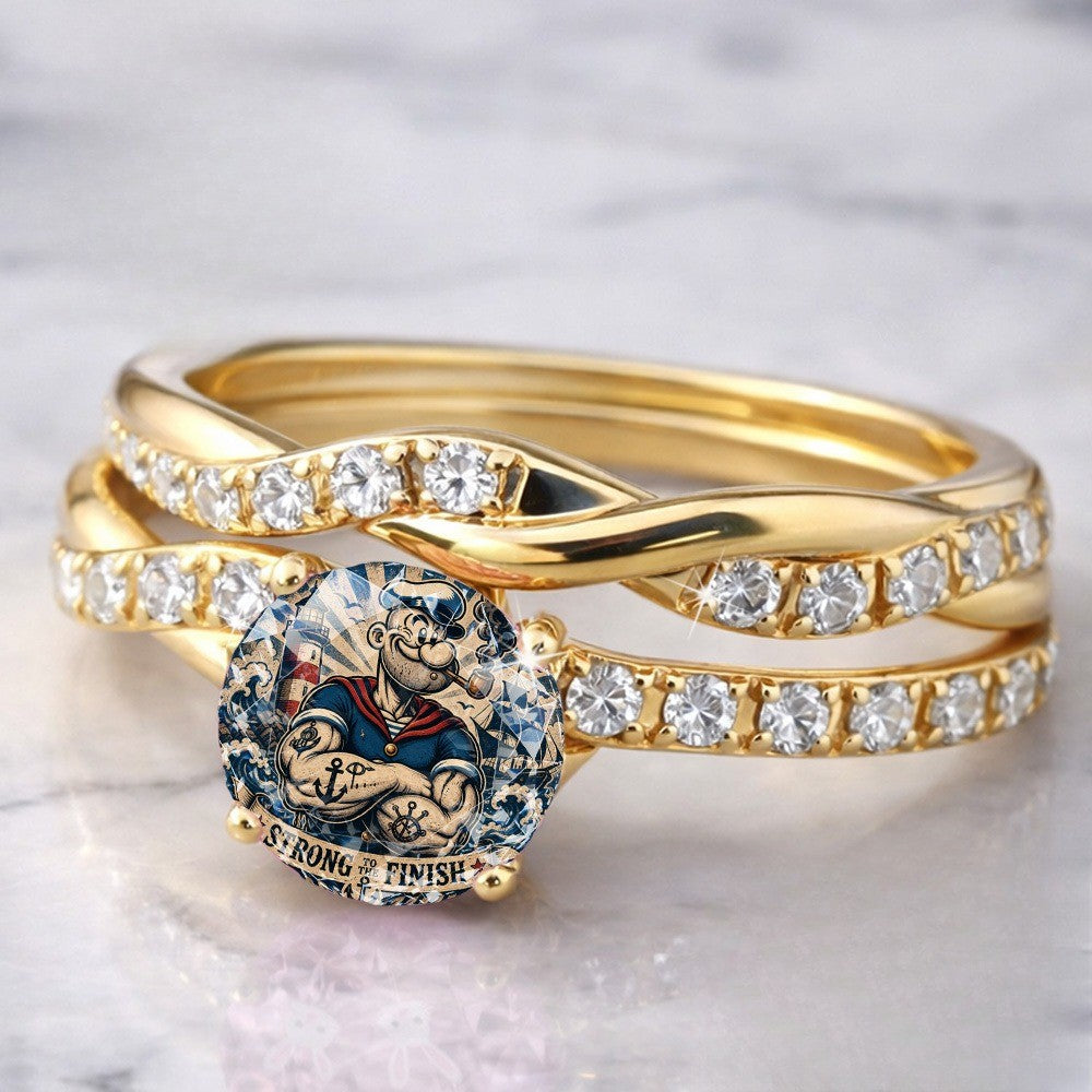 Sailor Cabochon Twisted Ring