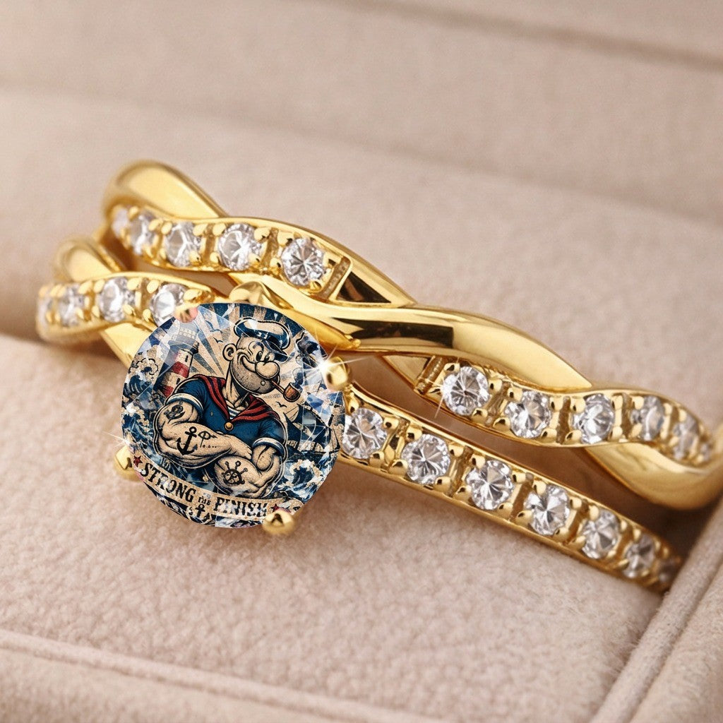 Sailor Cabochon Twisted Ring