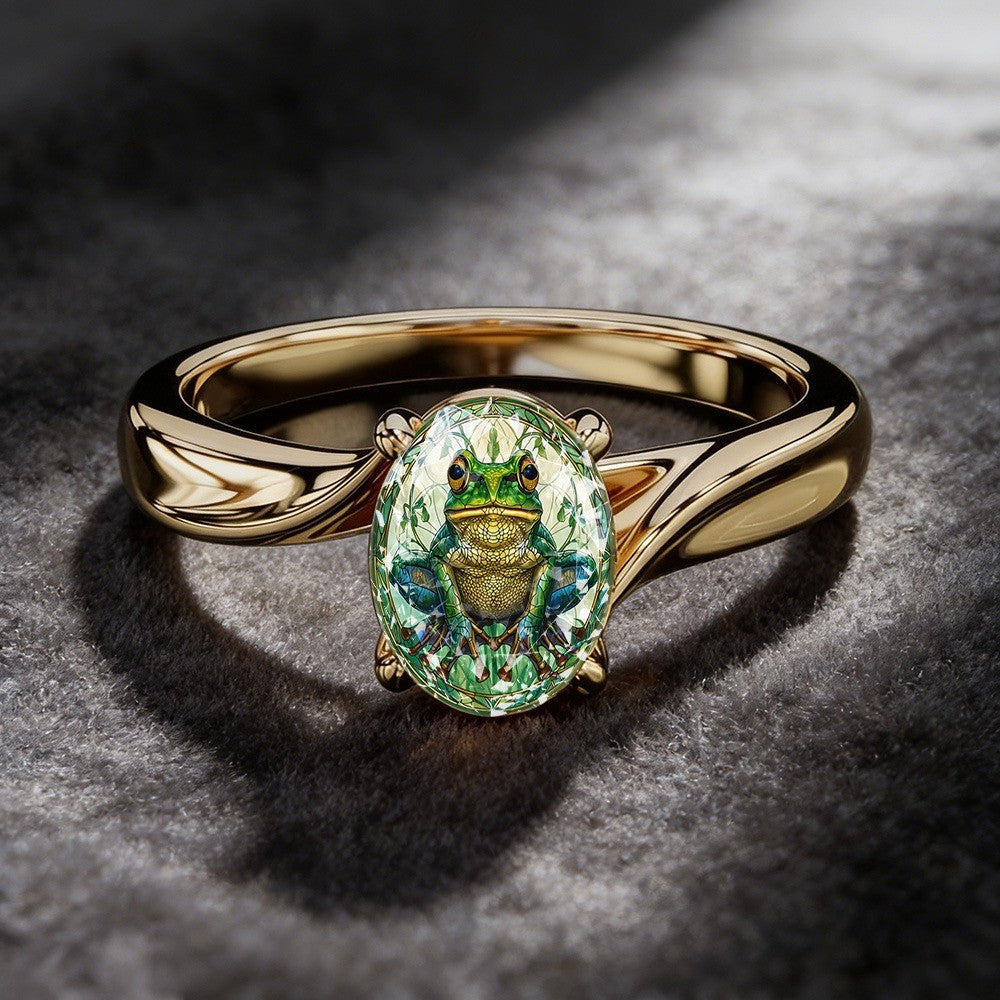 Frog Oval Statement Ring