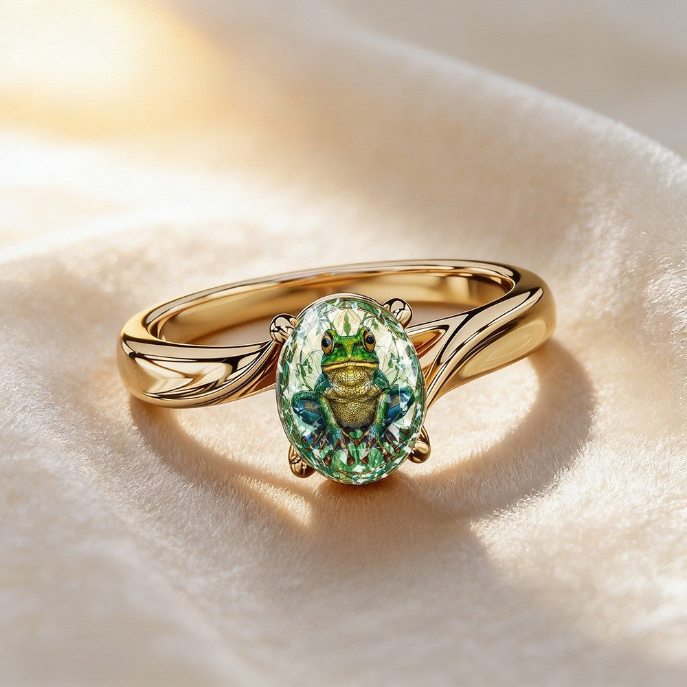 Frog Oval Statement Ring