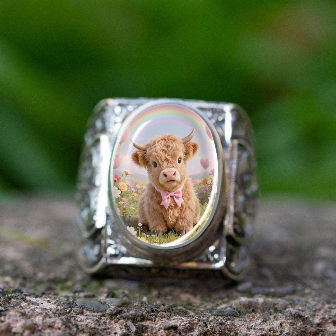 Highland Calf Dome Ring