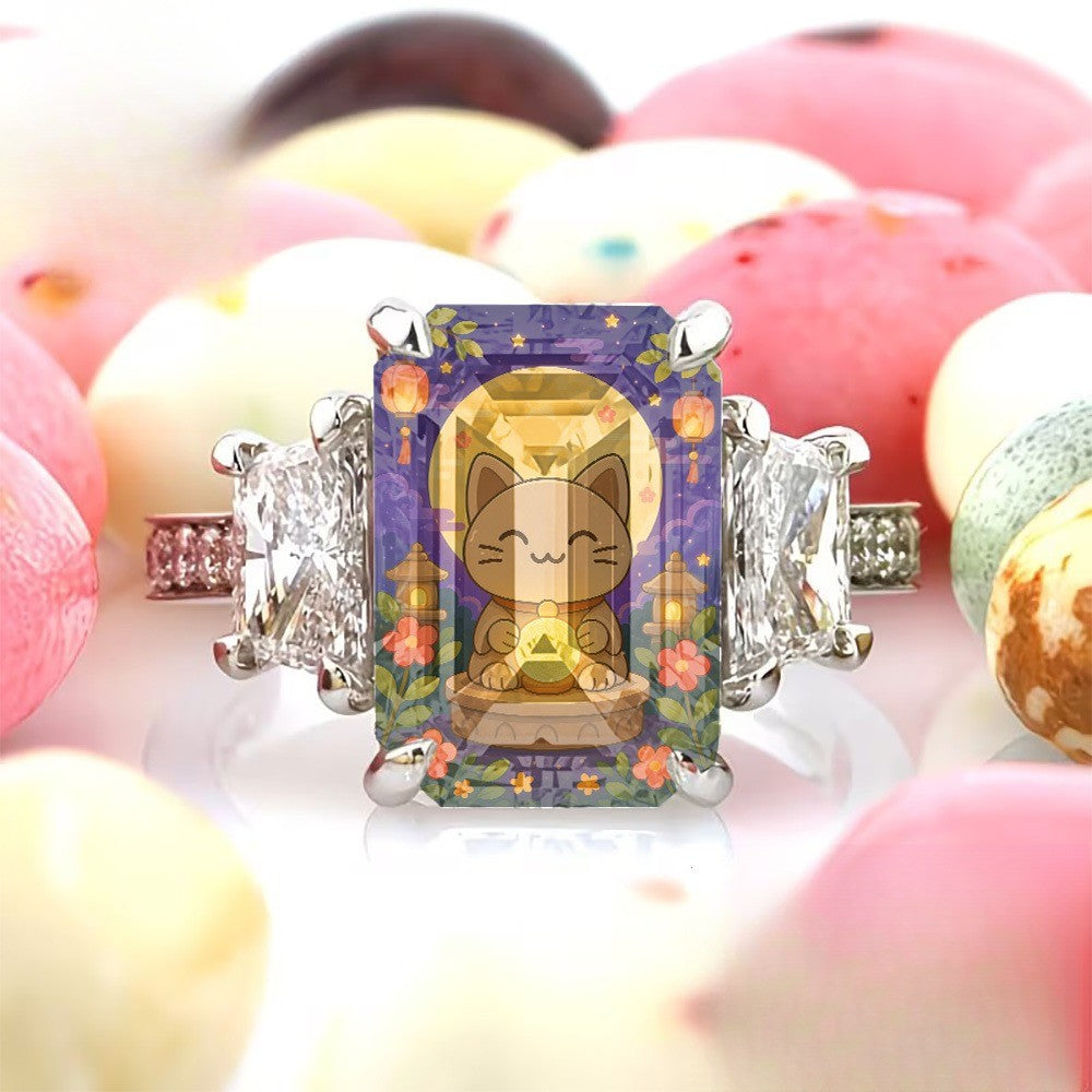 Lucky Cat Square Ring