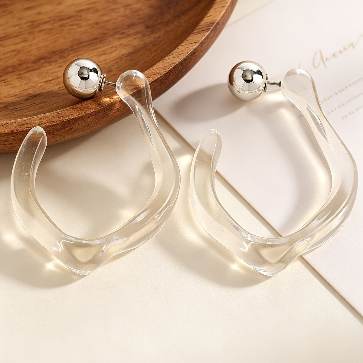Clear Acrylic Hoop Earrings