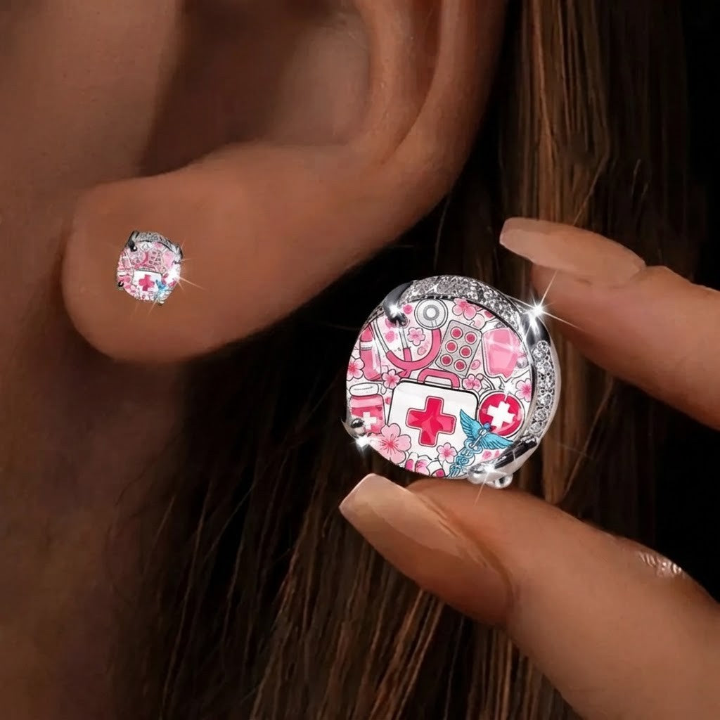 Pink Pattern Earrings