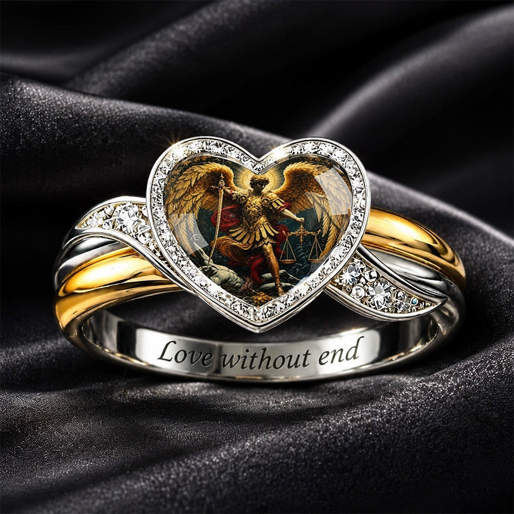 Archangel Heart Glass Ring