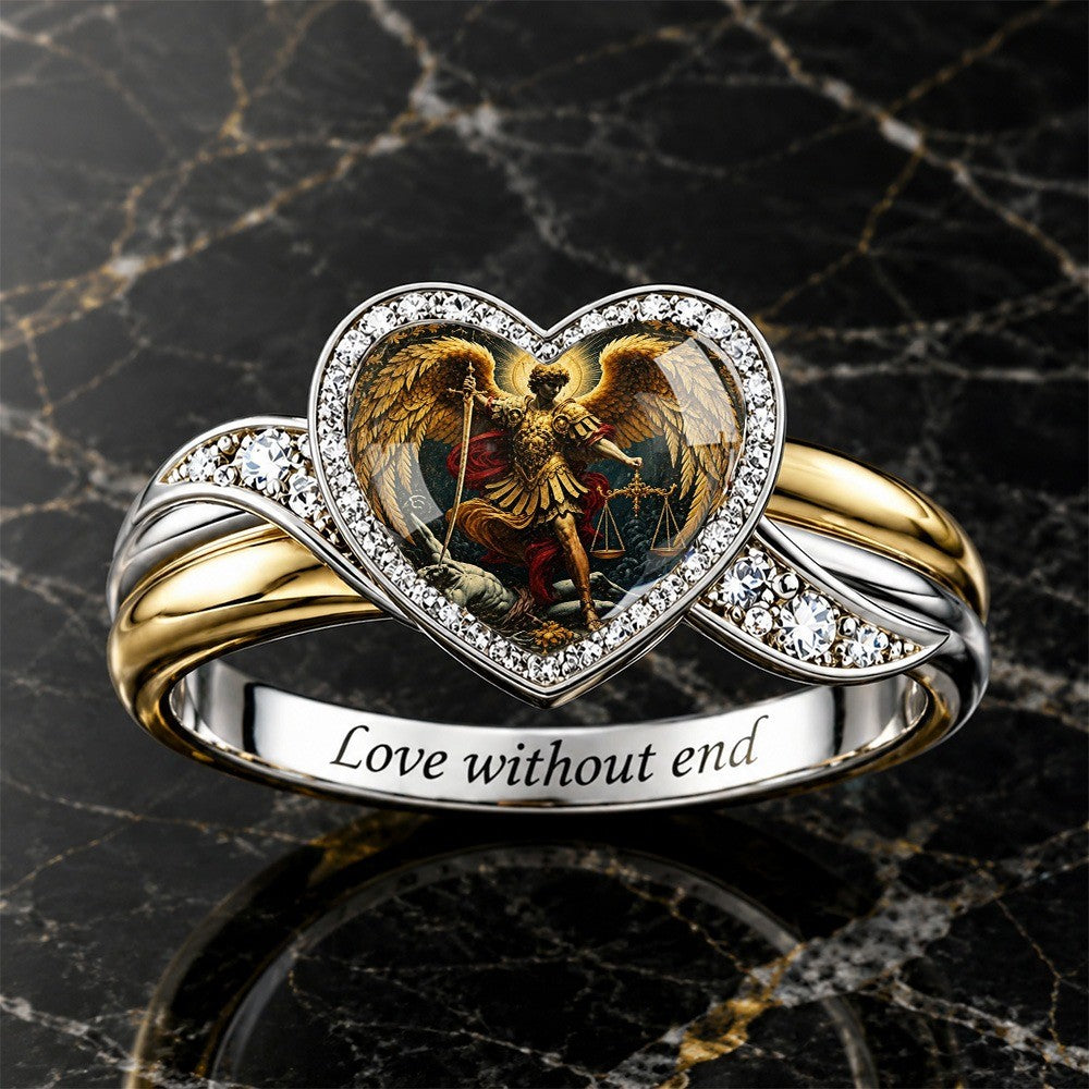 Archangel Heart Glass Ring