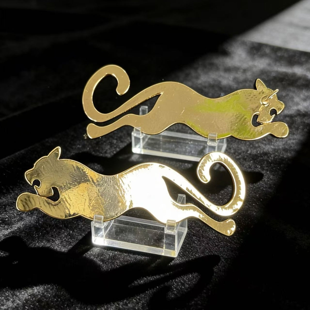 Gold-Tone Cat Silhouette Earrings