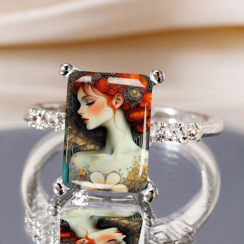 Artistic Portrait Rectangle Ring
