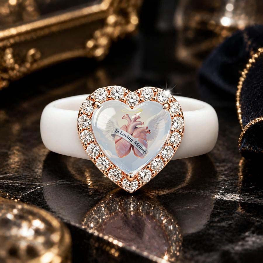 Memorial Angel Heart Ring