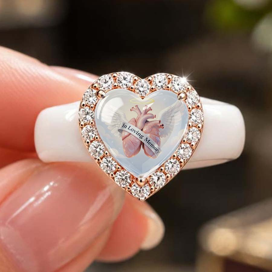 Memorial Angel Heart Ring