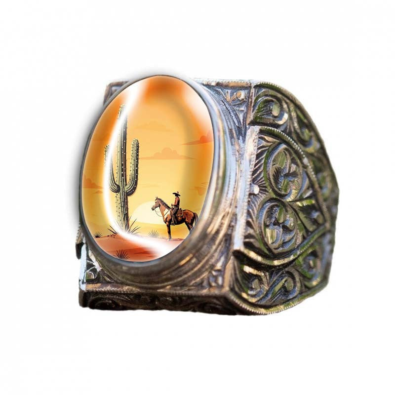 Western Cowboy Cactus Ring