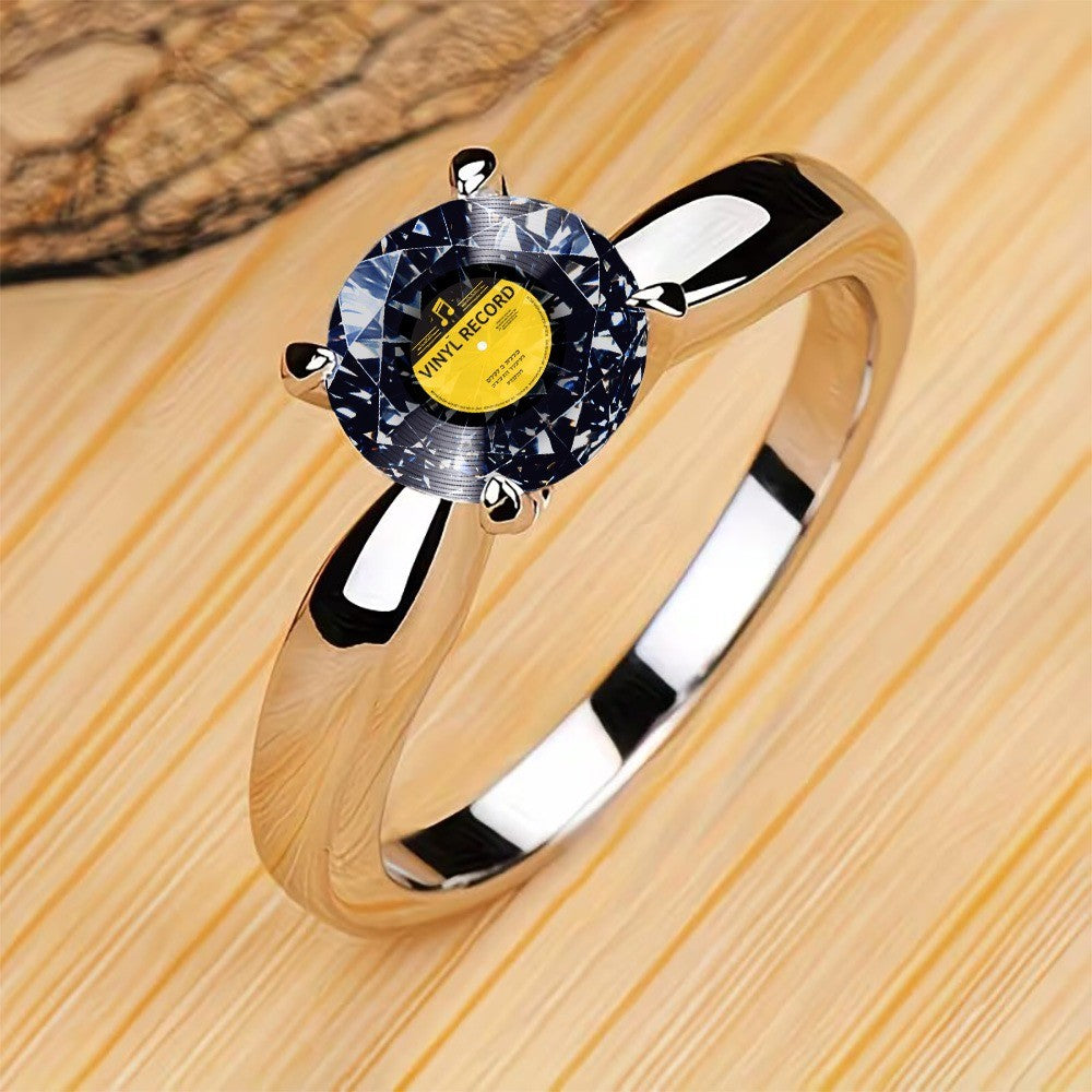 Round Vinyl Record Ring
