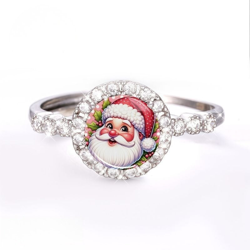 Santa Portrait Crystal Ring
