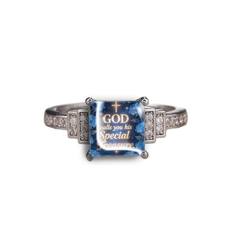 God's Special Treasure Square Ring