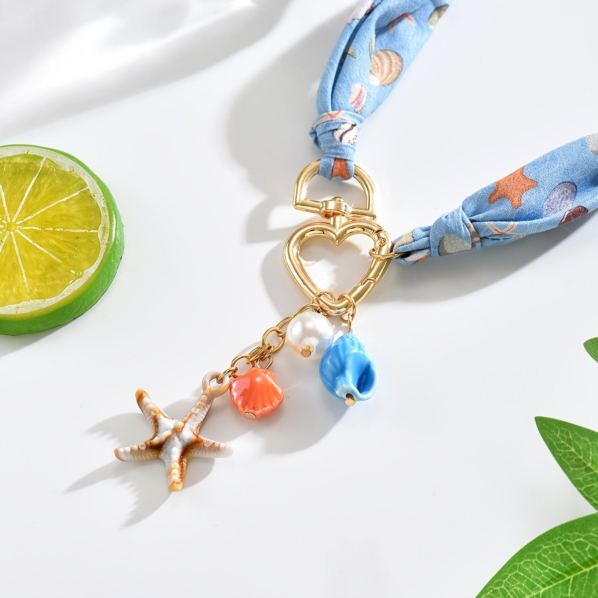 Ocean Print Fabric Necklace