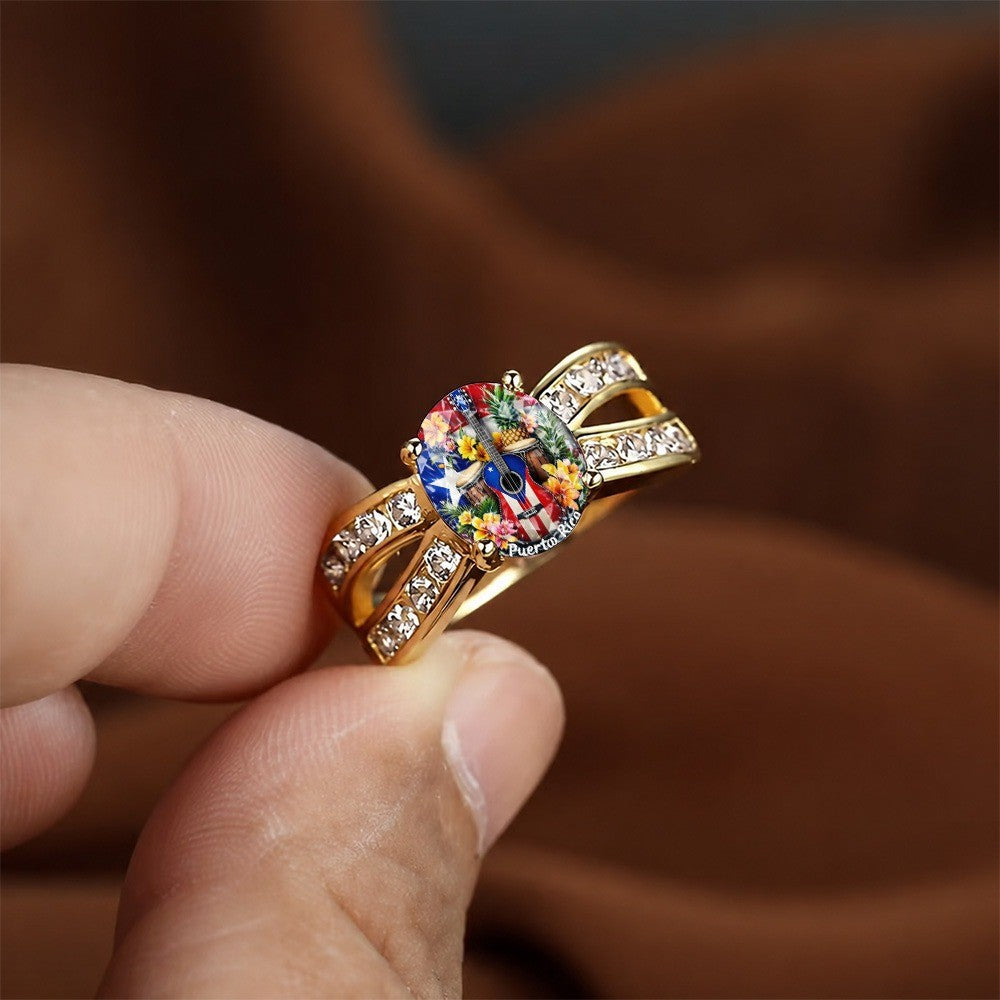 Puerto Rico Guitar Oval Ring