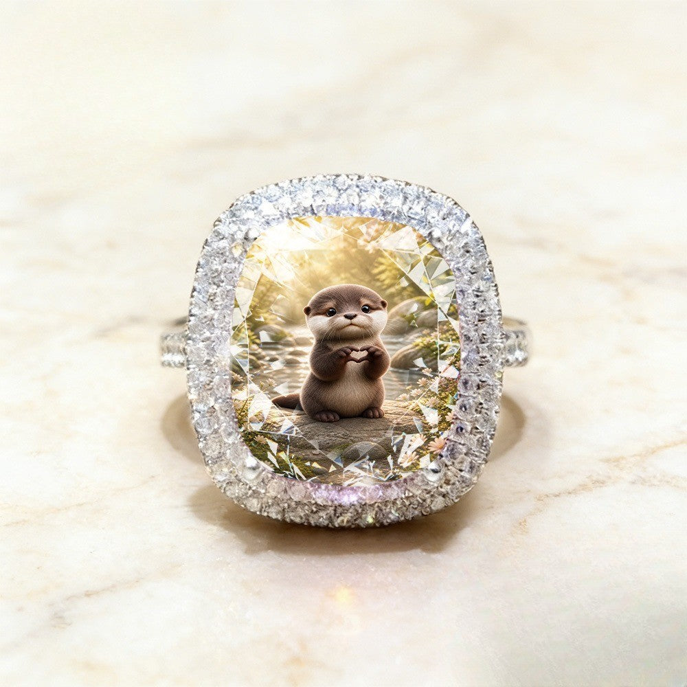 Otter Heart Statement Ring