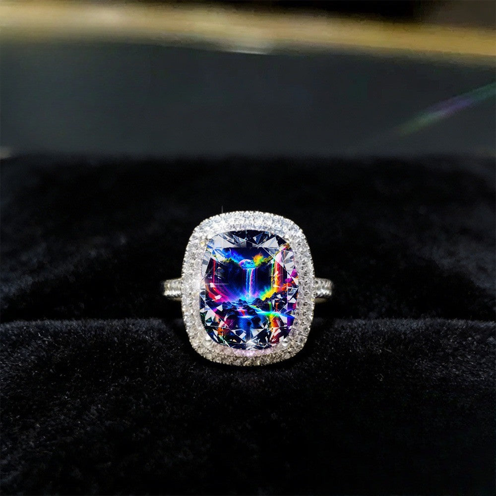 Rainbow Waterfall Square Ring