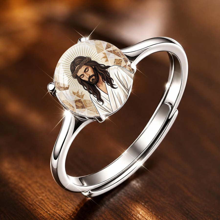 Radiant Portrait Glass Dome Ring