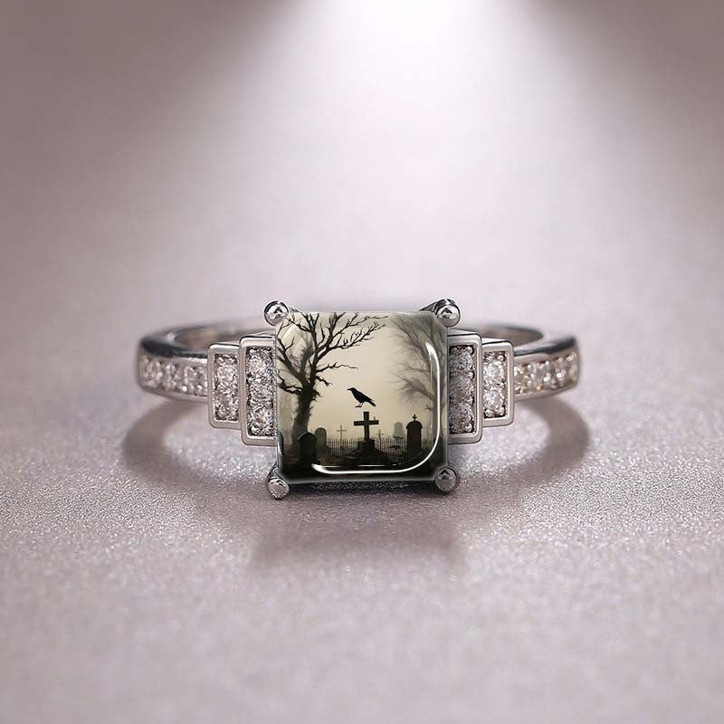 Gothic Cemetery Square Ring