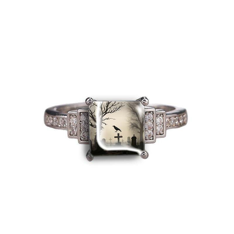 Gothic Cemetery Square Ring