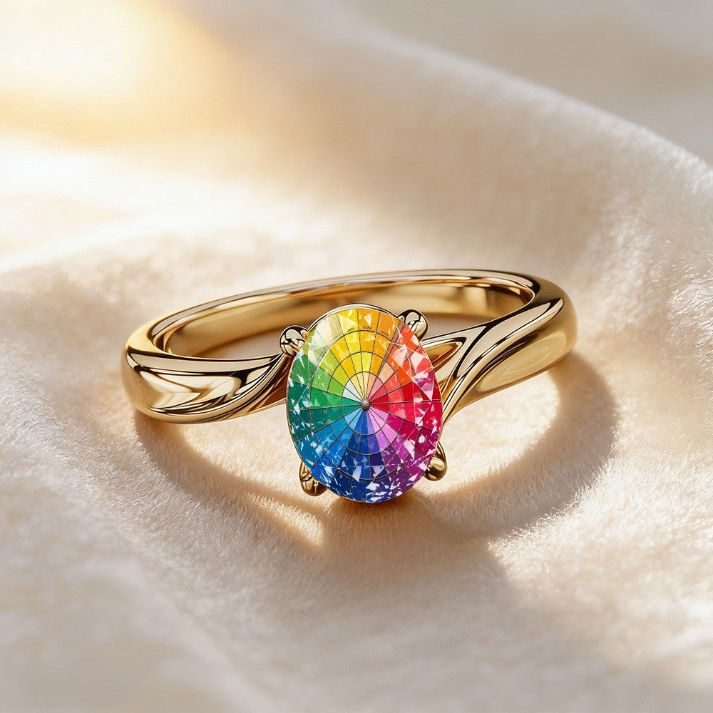 Rainbow Color Wheel Ring