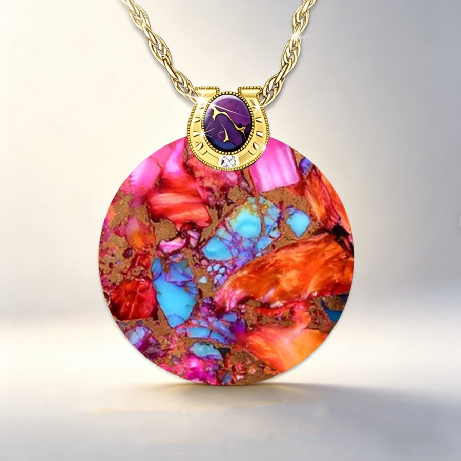 Colorful Abstract Art Pendant Necklace