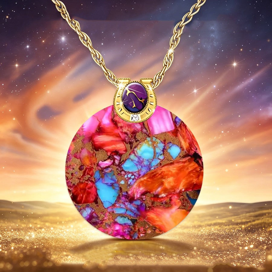 Colorful Abstract Art Pendant Necklace