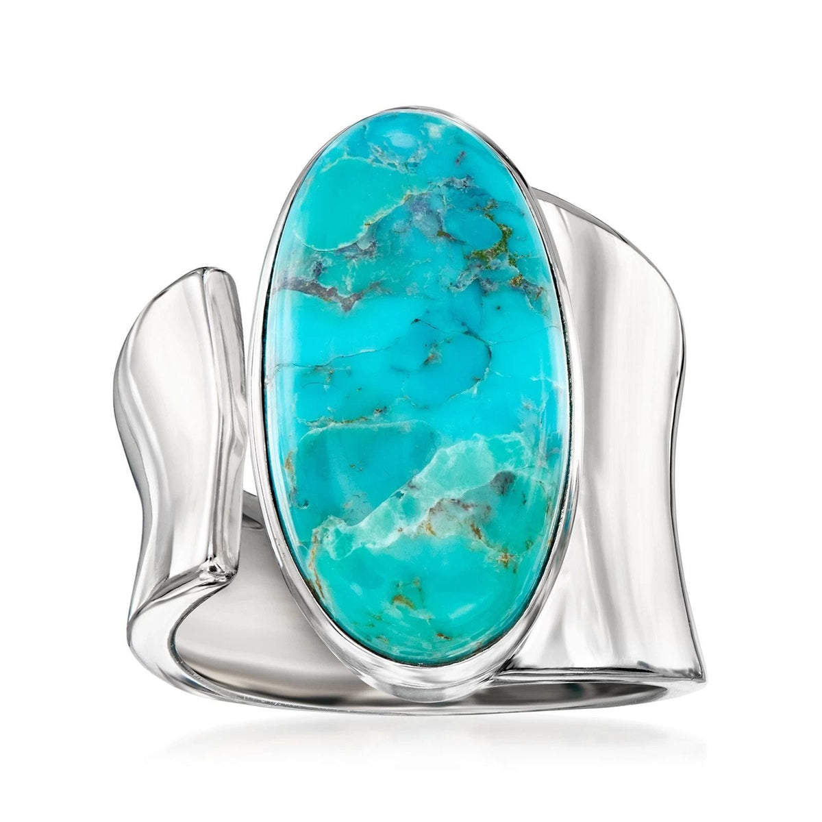Synthetic Turquoise Curved Band Ring