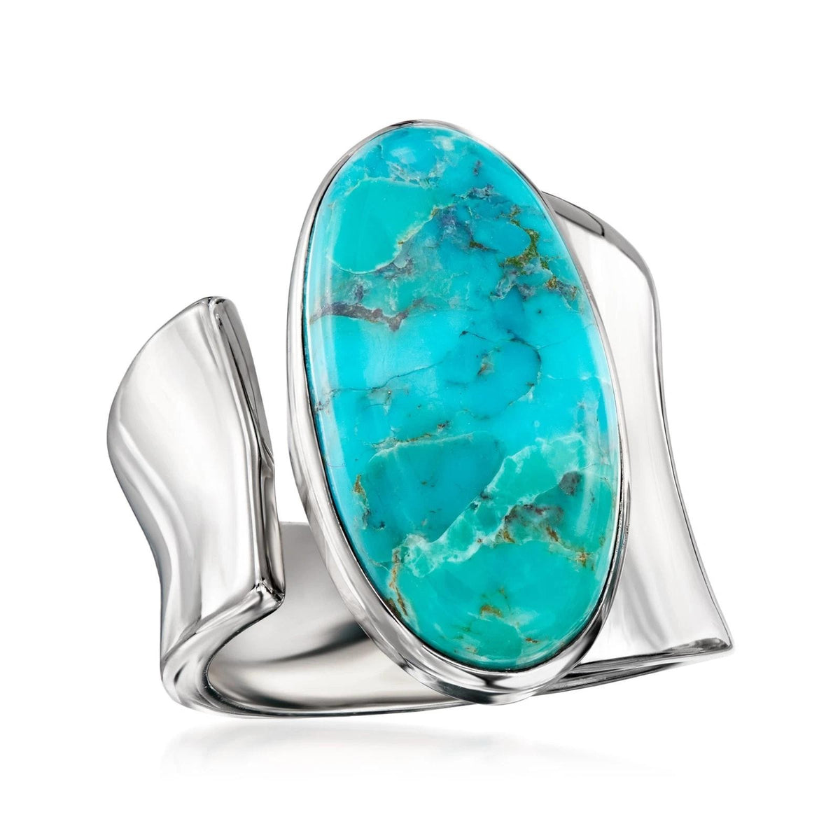 Synthetic Turquoise Curved Band Ring